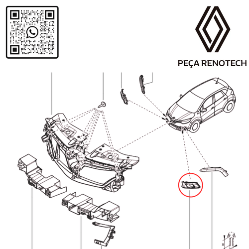 RN 39269R  MOLDURA FAROL MILHA RENAULT CAPTUR ESQUERDO 261A39269R -4-